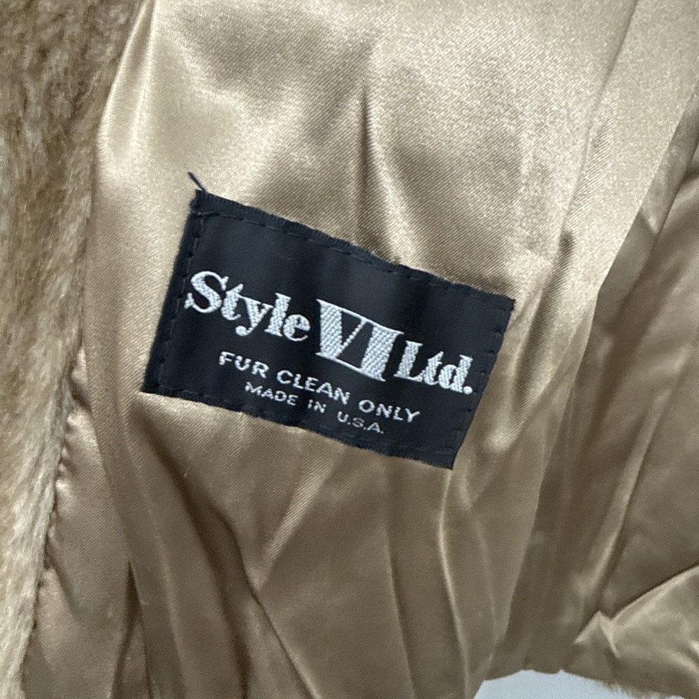 Style VI LTD. Faux Fur Coat Vintage 1980s USA Made Brown - Picture 9 of 11